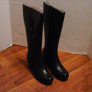 Clarks Vicky Ingall black leather boots women size